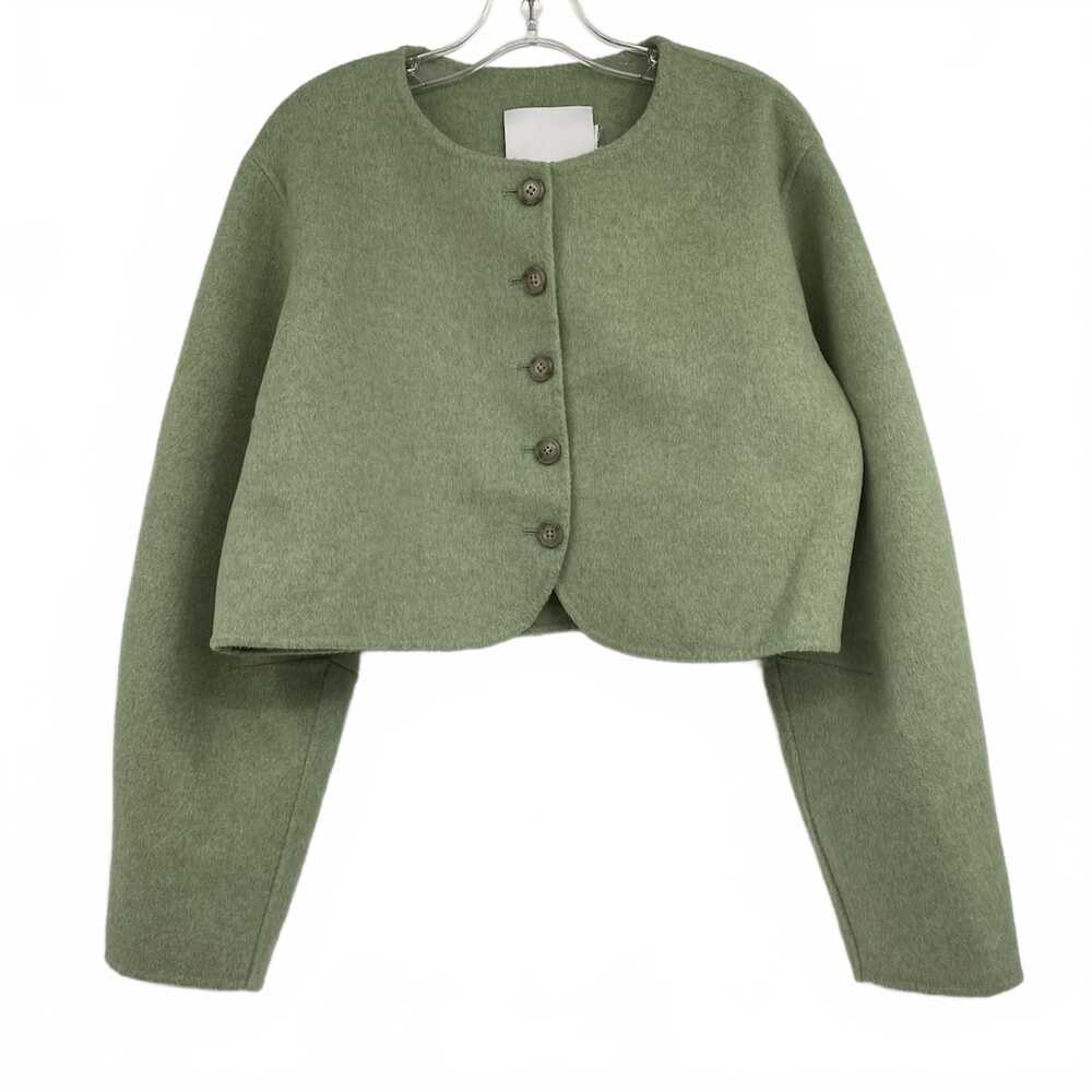 Aligne Green Cropped Wool Blend Button Down Jacket | Women’s OS Regular